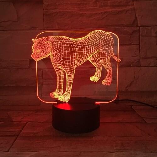 3D Illusion Lamp Transparent Acrylic LED Night Light Stand Leopard Desk Lampara Color Changeable RGB Decor Craft Children Gifts
