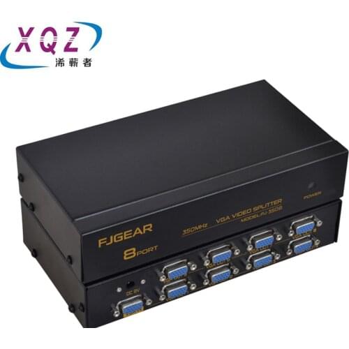 VGA Splitter 8 port HD VGA Video sharing 1-in-8-out 350MHZ 15HDF 50M high frequency 1920 * 1440 power supply