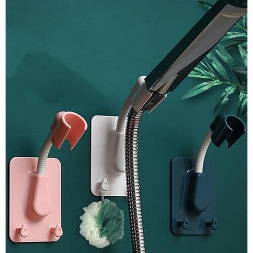 Adjustable Shower Head Holder Adjustable Self-Adhesive Showerhead Bracket Wall Mount With 2 Hooks Stand SPA Bathroom Universal