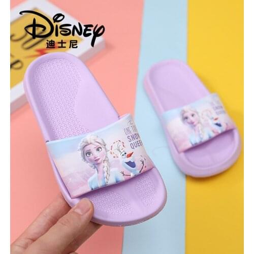 Summer new Disney elsa princess shoes non-slip bathroom home parent-child girls wear EVA sandals and slippers outside