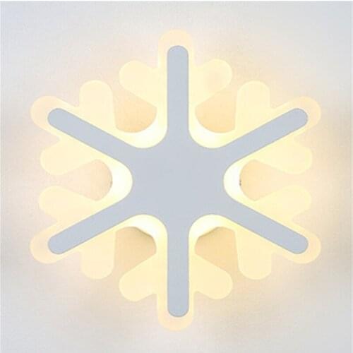 Simple Modern Snowflake modeling Acrylic Lamp Bedroom Bedside LED Wall Light Creative Aisle Lamp Children Room Cafe Light