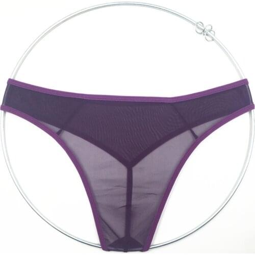 Super Sexy Bikini Thong Ultra Thin Transparent Underwear Men Penis Pouch Thong Briefs Mesh Breathable Men G-string Mini Tanga