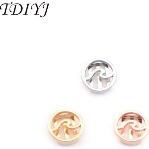 TDIYJ Fashion Tropical Charm Alloy Wave Slide Bead Charm For 10mm Stainelss Steel Mesh Bracelet 12Pcs/lot