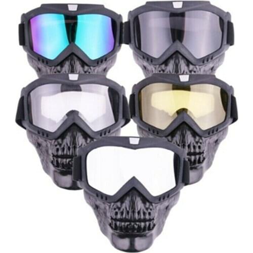 Universal Helmet Goggles Detachable Mask Windproof Outdoor Glasses Cafe Racer Old School Motorcycle