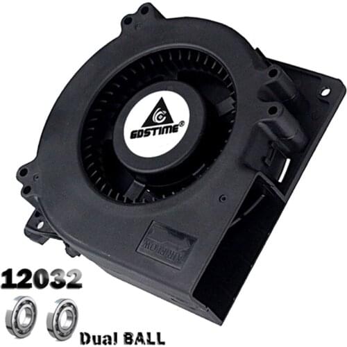 Gdstime 120mm Fan 12V Computer Cooling Blower Fan Radiator 120x32mm 5inch Centrifugal Cooler Fans DC Female 5.5X2.1mm connector