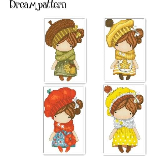 The magic girl cross stitch package cartoon doll baby 18ct 14ct 11ct cloth cotton thread embroidery DIY handmade needlework