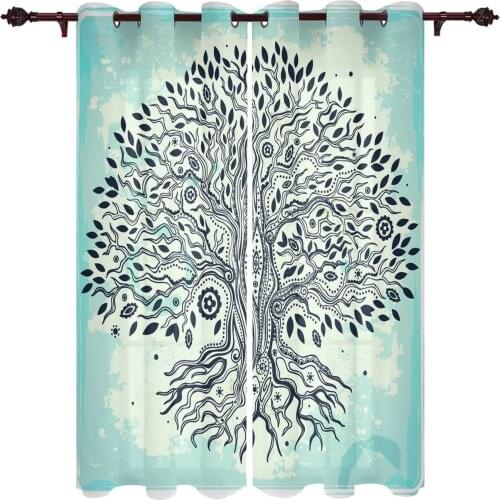 French Window Curtains Trees Tree Roots Retro Living Dining Room Kids Bedroom Screens Modern Luxury Home Decor Valance Curtains