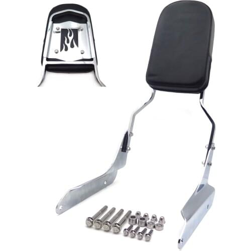 Aftermarket motorcycle parts Chrome Flame Backrest Sissy Bar With Leather Pad For Honda VLX600/VT600C