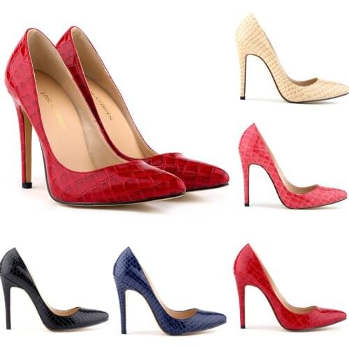 Pointed Toe Women Pumps Thin High heels Shoes Retro Sexy Leisure Office & Career wedding PU 11CM Slip On 2020 size 35-42 black