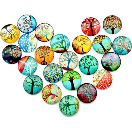 10pcs 12mm Mixed Round Mosaic Tiles for Crafts Glass Mosaic Supplies for Jewelry Making
