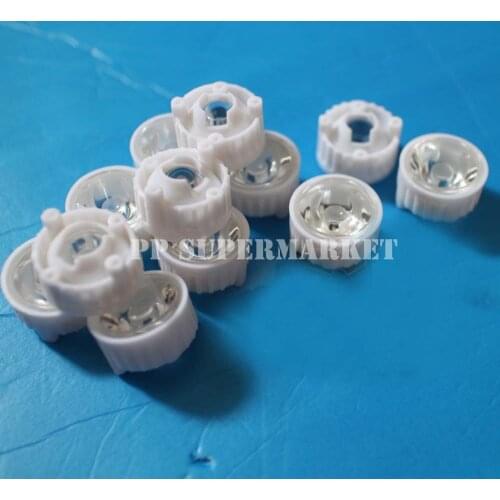 10pcs 15/30/45/60/90/120degree led Lens White holder white screw for 1W 3W High Power LED