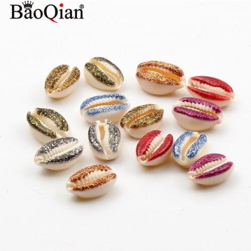 10pcs Spangled Conch Natural Sea Shells Coquillage Beach Decor Diy Home Decoration Marine Style Jewelry Embellishment 10-20mm