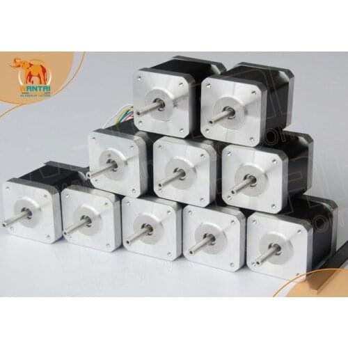 10PCS Wantai 4-lead Nema 17 Stepper Motor 42BYGHW609 56oz-in 40mm 1.7A CE ROSH ISO CNC 3D Printer, Reprapp