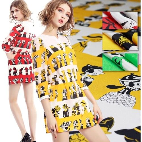 12momme 114cm carton Oliver printed 3 colors 100% silk crepe de chine summer dress clothing fabric material