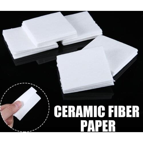 50 Sheets 0.1cm Thickness Microwave Kiln Glass Fusing Paper Ceramic Fiber Square 75*75mm