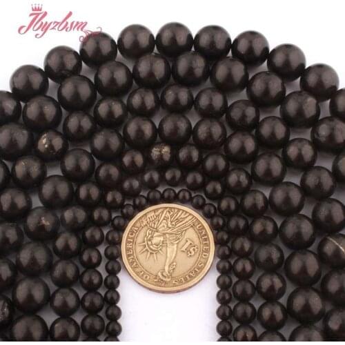 6.8mm Round AA Genuine Russia Origin Shungit Beads Radiation Protection for DIY Women Men Jewelry Making Necklace Bracelet 15"