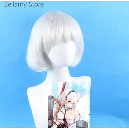 Azur Lane hms sirius Heat Resistant Cosplay Costume hairwear Wig+Wig Cap