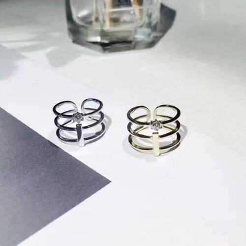 Designer Fashion 925 Sterling Silver Jewelry 3A Cubic Zirconia Party Adjustable Ring