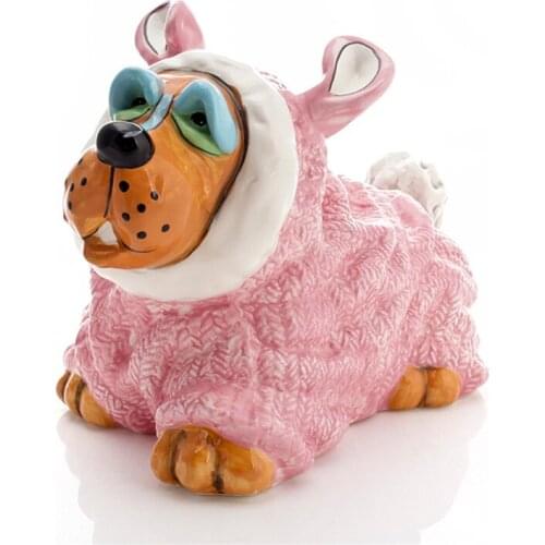 EUROPEAN BEAGLES STATUE DOG ART SCULPTURE PIGGY BANK CERAMIC CRAFTS HOME DECORATION PORCELAIN ANIMAL FIGURINE MONEY BOX R4211