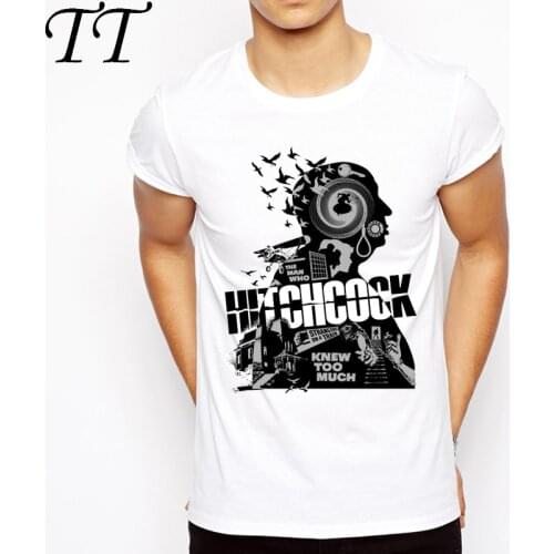 Masters Hitchcock Tshirt Men Summer Short Sleeve Tee Shirt White O-Neck Streetwear Casual T-shirt