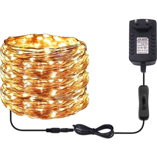 Garland Fairy Lights LED String Light Xmas Lamp for Christmas Party Wedding Decoration +EU power supply DC12V