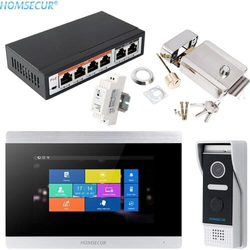 HOMSECUR 7" IP Cat5 Video Door Entry Security Intercom with Touch Screen Monitor BC031IP-B+BM715IP-S