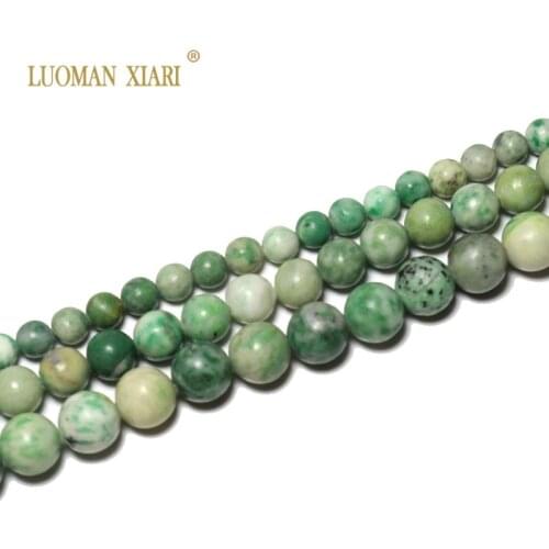 Fine 100% Natural Qinghai China Jadeite Round Natural Stone Beads For Jewelry Making DIY Bracelet Necklace 6mm 8mm 10mm