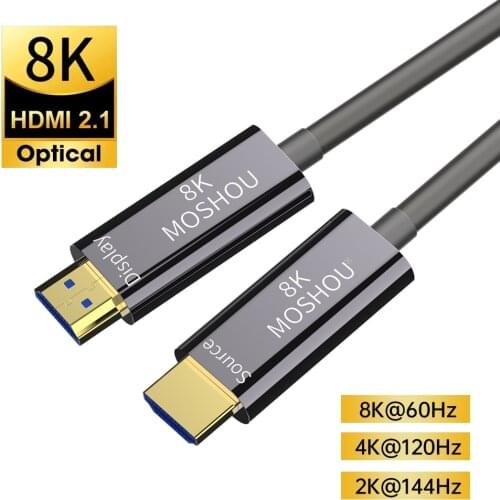 MOSHOU 8K HDMI 2.1 Cable 120Hz 48Gbps Fiber Optic HDMI Cable Ultra High Speed HDR eARC for HD TV Box Projector PS5 Cable HDMI