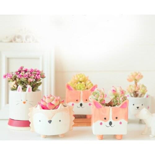 Ceramic flower pot Cartoon Animal plant balcony decorations vaso suculenta planter vertical garden pots cute flowerpot ZM807