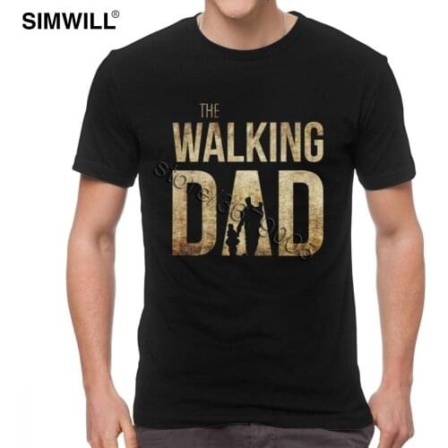 Classic The Walking Dad T Shirt Fashion Graphic 100% Cotton Tee Mens Short Sleeved Round Neck Summer Tshirts Fathers Gift Day