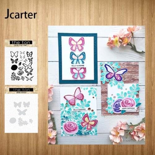 New Design Flowers Butterfly Leaves Metal Cutting Dies and Clear Stamps Craft Stencil Scrapbook Album Paper Make Template Decor