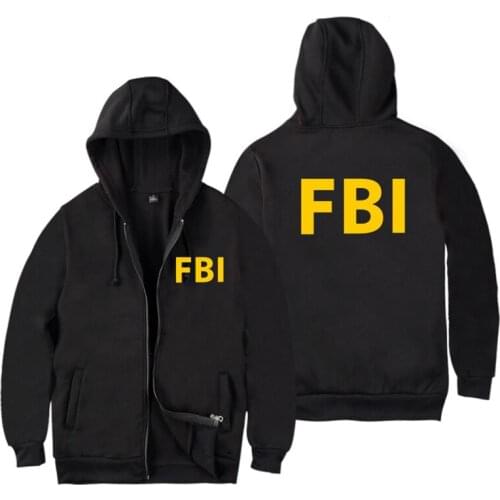 Fashion Zipper Men Women Hoodies Sweatshirts FBI Print Sport Hip Hop Casual Zip Up Streetwear Long Sleeve Hoodie Jacket Kids Top