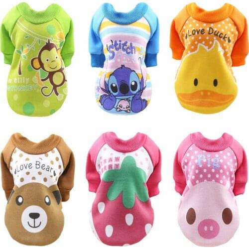 Carton Pet Dog Clothes For Dogs Pets Clothing Small Medium Dog Shirts Winter Pet Hoodies For Dogs Costume Chihuahua Cat Clothing