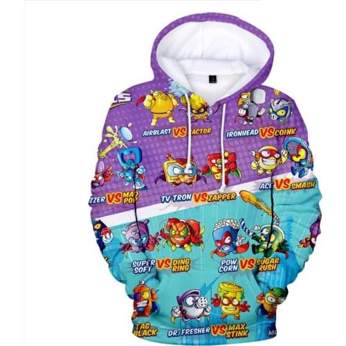 Novelty Super Zings Hoodies Men/women Fashion 3D Hoodie Cute Autumn Winter Boys/girls Streetwear Anime Superzings Pullovers