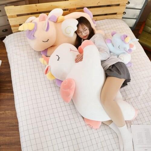 New Arrival Large Unicorn Plush Toys Cute Blue Yellow White Horse Soft Doll Stuffed Animal Big Toys For Children Birthday Gift