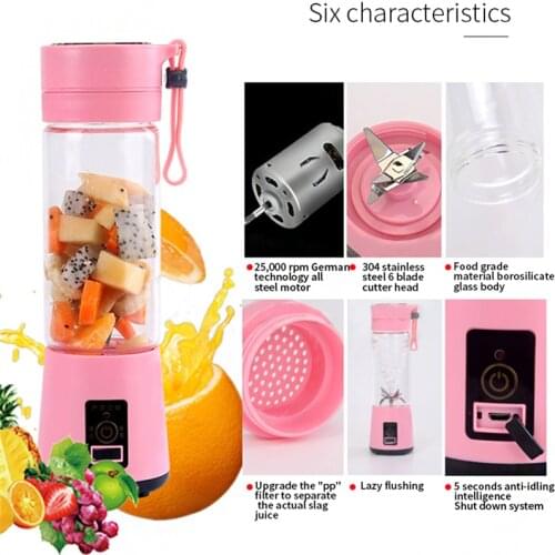 USB Charging 6 Blades Portable Juicer Juice Smoothie Smothie Maker Smoothie Blender Extractor Batidora Be Machine Household