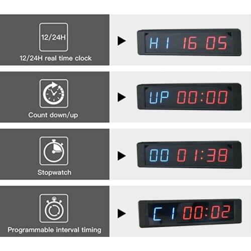 [Ganxin] 1"Programmable Gym Tabata Timer with Countdown Count Up Stopwatch Function Crossfit Workout Clock