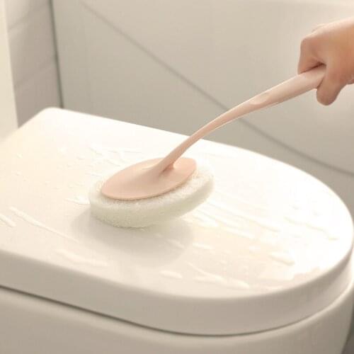 Long-handle Sponge Cleaning Brushes Household Kitchen Toilet Bathroom Dishwashing Cleaning Wipe Deep Non-woven Scouring Brush