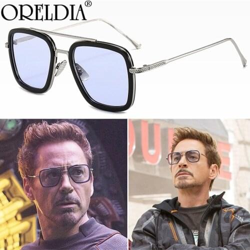 Luxury Fashion Tony Stark Style For Women Sunglasses Men Square Brand Design Sun Glasses Oculos Retro Male Iron Oculos De UV400