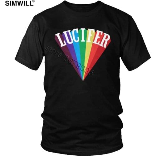 Unique Lucifer Rising T Shirt Mens Brand Design Cotton T-Shirt Crew Neck Short Sleeve Rainbow Gay Pride Tshirt Oversized Tee