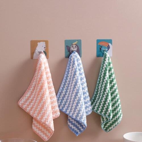 Coral Fleece Thickened Wave Dish Washing Towel Cloth Rag Kitchen Washing Accessories