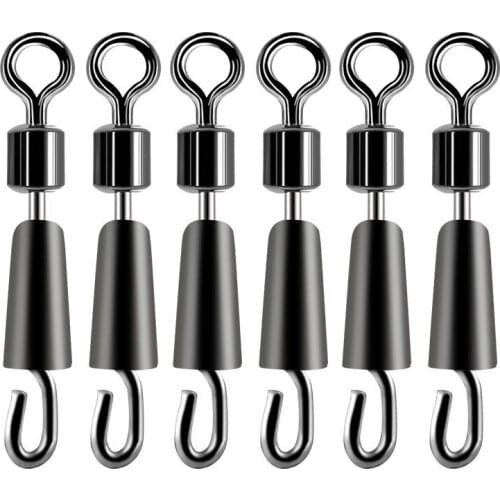 20pcs Fishing Swivel With Safety Snap Buckle Solid Ring Figure Eight Swivel Connector Stainless Steel Fishing Accessories