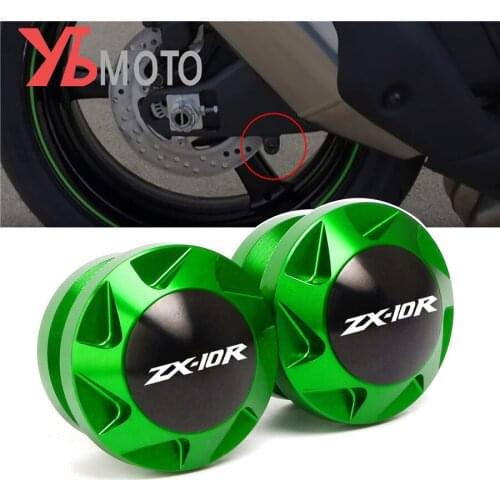 Logo ZX-10R stand screws Fit For Kawasaki ZX10R ZX 10R 2017 2018 2019 2020 Motorcycle Frame slider Swingarm Spools