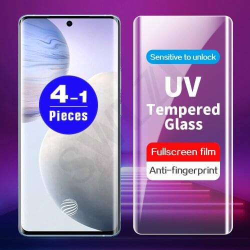1-4Pcs UV Glass for vivo iQOO 5 Pro x50 X60 X60T pro plus NEX 3 3S UV tempered glass phone screen protector HD protective film