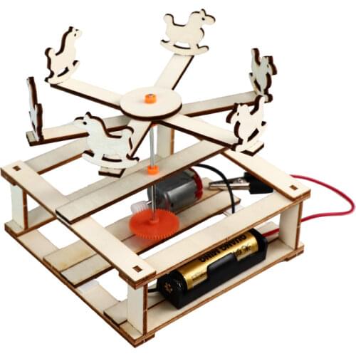 1Pcs Creative Child Technology Gizmo Wooden Blocks Merry-go-round Toys Popular Science Model Student Laboratory Supplies Toy