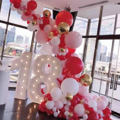 123pcs Baby Shower Balloons Garland Arch Kit Pink Red White Birthday Wedding Shower Anniversary Party Global Decoration Supplies