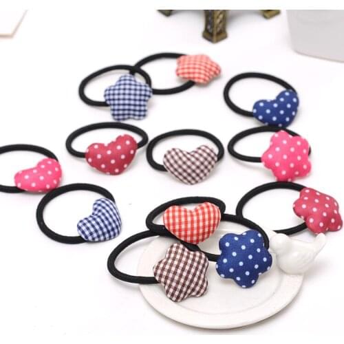 4PCS Hot Sale Fashion Women Girls Star Flower Ball Heart Flower Design Lovely Hair Accessories Hair Ring Elastic Hair Band