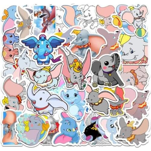 50pcs Disney Dumbo Stickers PVC suitcase guitar naklejki car waterproof sticker no-repeat Anime pegatinas stickers toy