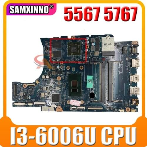 Akemy For Dell Inspiron 5567 5767 Laptop Motherboard CN-06682Y 06682Y 6682Y LA-D801P I3-6006U CPU DDR4