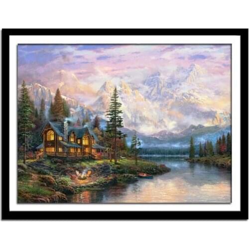 Diamond Painting Full Of Diamond Oil Painting Landscape Living Room Bedroom Stickers Diamond Cross Stitch Home Decoration